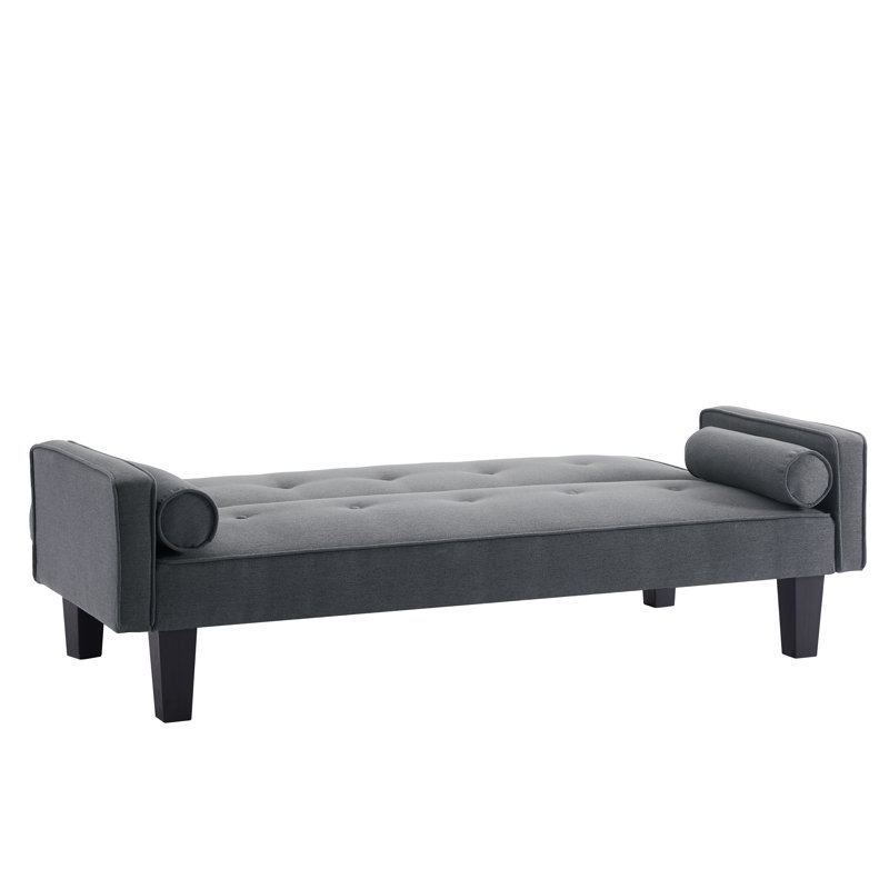 Canapé-lit simple à dossier large de 72 po Fulwood, Gris foncé