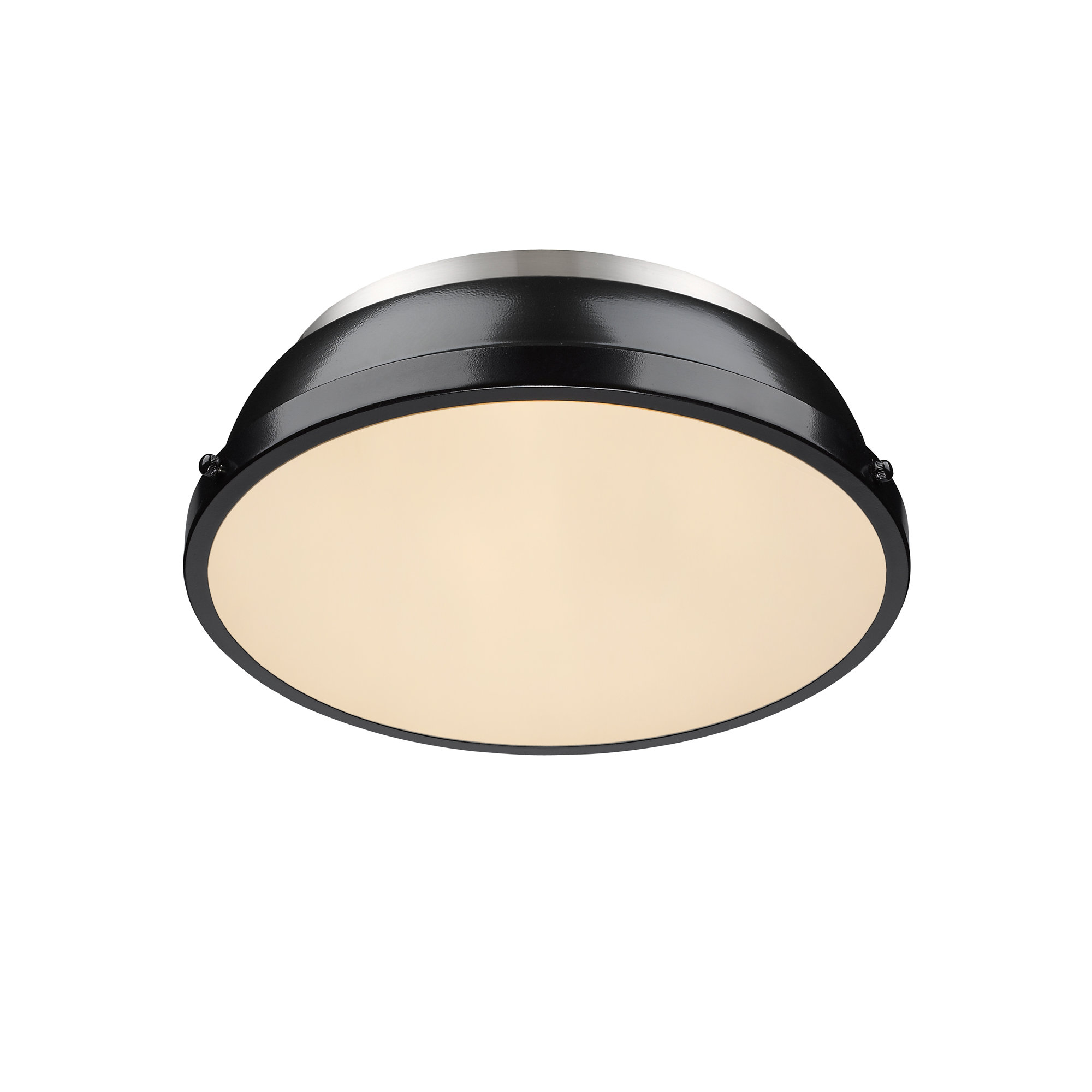 Calico 2 Light Steel Flush Mount, Black, Pewter