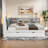 Daybed With Trundle, Storage Shelves, Upholstery Headboard And Rotatable Storage Board-75586566-75586569