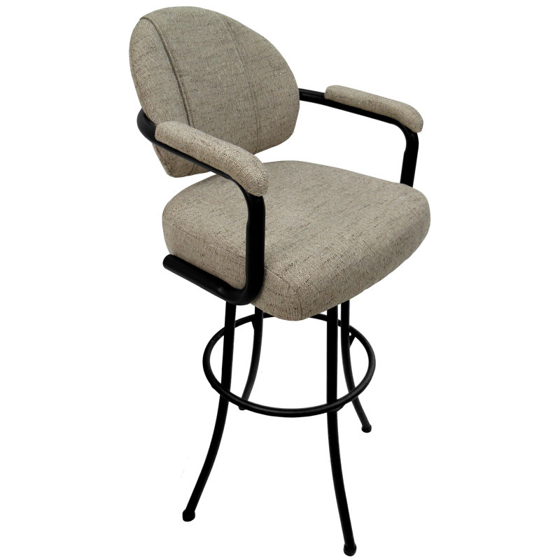 Comptoir pivotant, bar et très grand tabouret Vickky, Tabouret de comptoir (siège d'une hauteur de 26 p, Noir