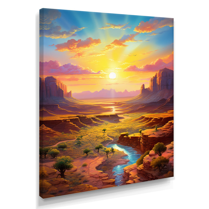 Margette - art mural Canyon, H 32 po x l 24 po x P 1 po, Toile tendue