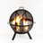Deko Living 34 Inch Diameter Outdoor Steel Wood Burning Sphere Fire Pit with Screen Lid and Poker
