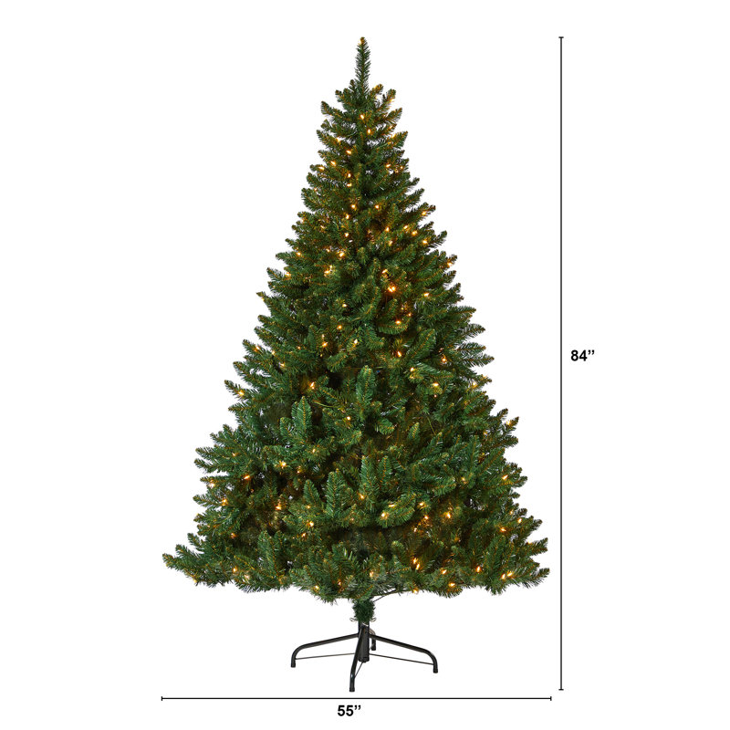 9Ft. North Carolina Spruce Artificial Christmas Tree With 750 Clear Lights And 1912 Bendable Branches, 7' H