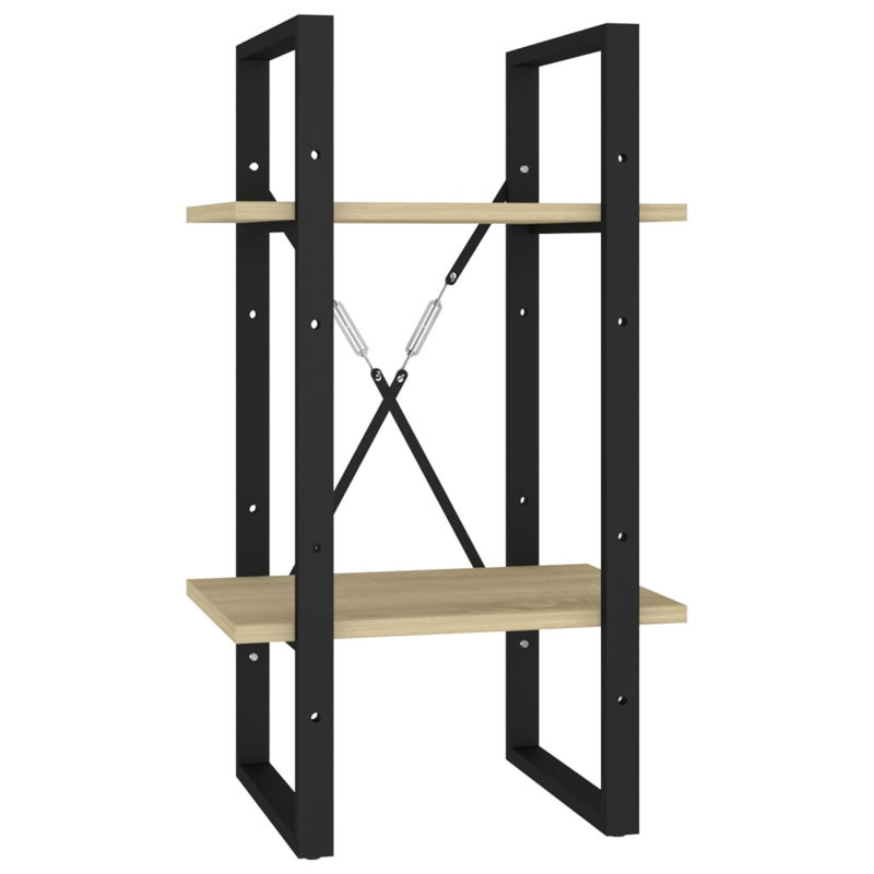 Bibliothèque Canne en bois d'ingénierie, (5 tablettes) H 68,9 po x l 23,6 po x P 11,8 po, Marron clair