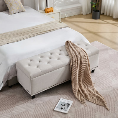 Espana 51'' Upholstered Tufted Storage Ottoman