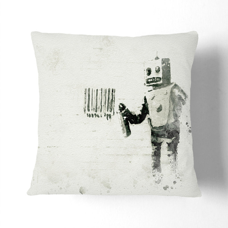 Square Throw Cushion, Stone, 40cm H x 40cm W x 15cm D