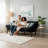 2-in-1 Convertible Folding Sofa Bed Modern Multipurpose Sofa, Classic Black-1953451081