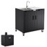 Chariot de barbecue d'extérieur 35 po avec évier, armoire et couvercle en acier inoxydable Feasto