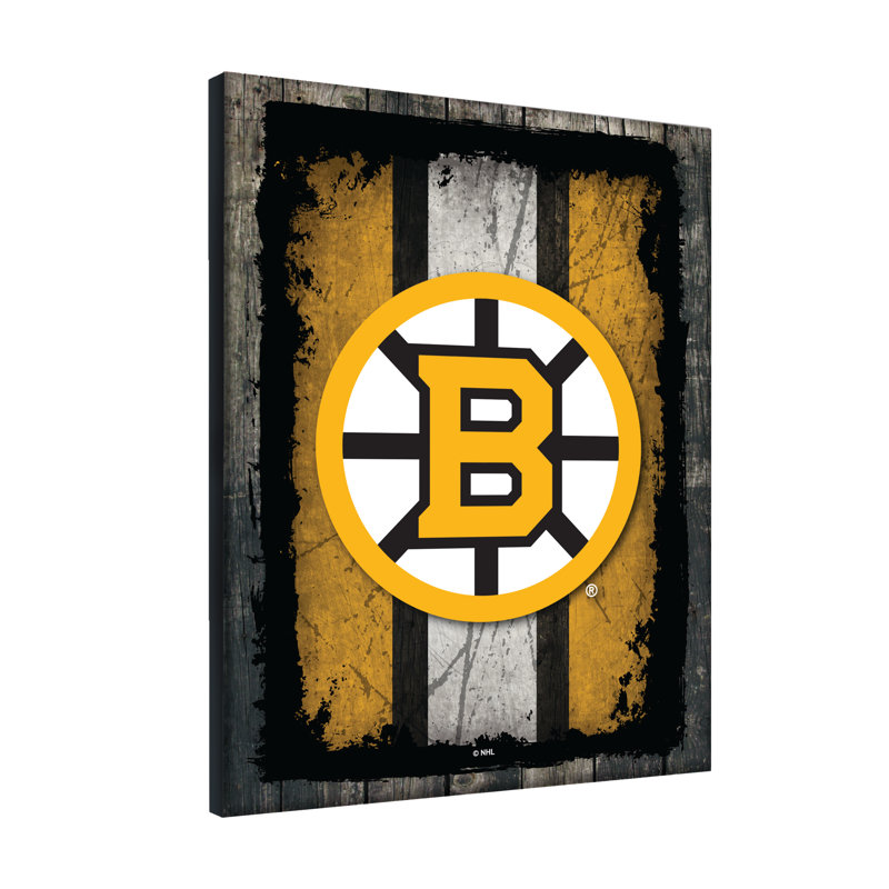 NHL Team Logo, reproduction sur toile tendue, Boston Bruins, H 32 po x l 24 po x p 1 po