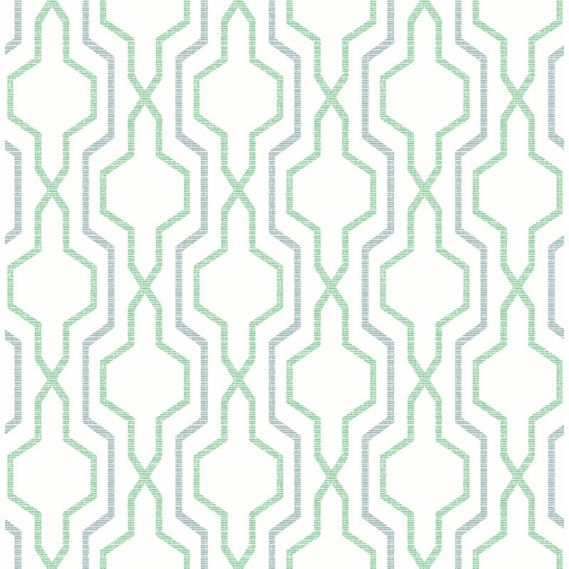 Rouleau de papier peint lisse L 33 pi x l 20,5 po Afan Trellis, Vert