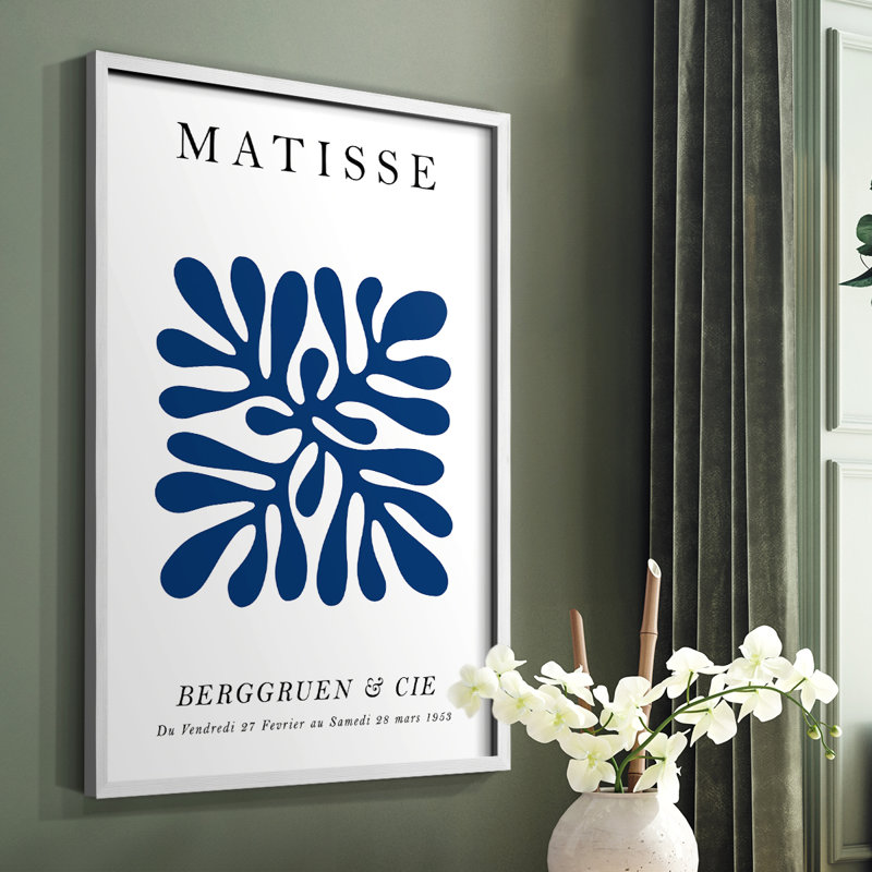 Matisse CECI, reproduction encadrée - bois massif, H 20 po x l 16 po, Blanc