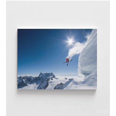 «Freestyle Skier», reproduction de photographie - mouvement dynamique, montagnes enneigées
