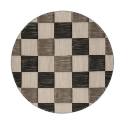 Tapis d'intérieur et d'extérieur à carreaux beige