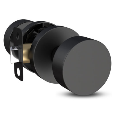 Mega Handles Buena Passage Door Boutons 1Pack - Bouton de porte intérieur réversible pour vestibule et garde-robe, sans serrure - Noir mat
