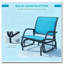 Steel Outdoor Glider Chair with Curved Armrests