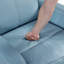 Fauteuil coulissant inclinable manuel Sery avec poignée à tirer, cuir bleu Sery-119907023