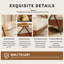 Fauteuil d'appoint moderne, fauteuil rembourré en chenille et cuir, structure en bois massif, confortable pour la lecture dans le salon, la chambre et le bureau, beige-216238417