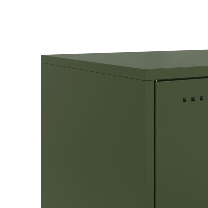 75 36cm W Steel Bedside Table, Olive Green