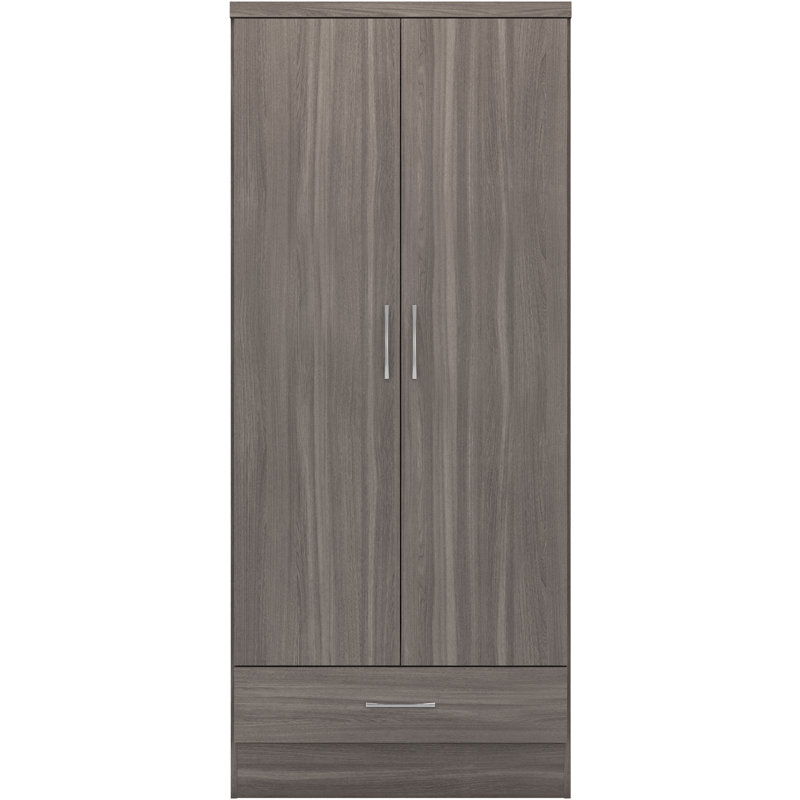 Nevada 1 Drawer Wardrobe, Black Wood Grain