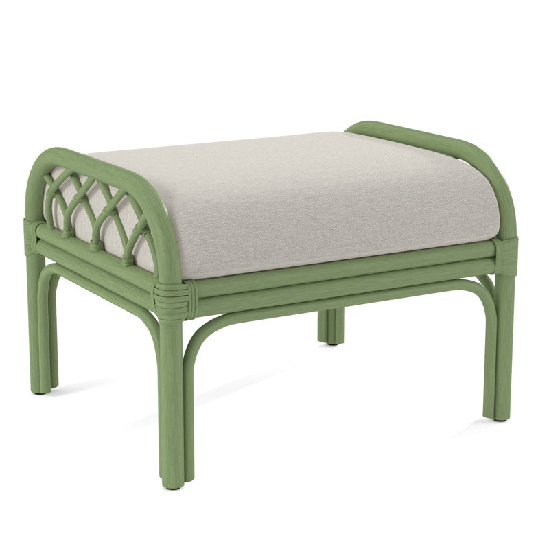 Repose-pieds rectangulaire Edgewater, Céleri, Tissu performance blanc 0851-94
