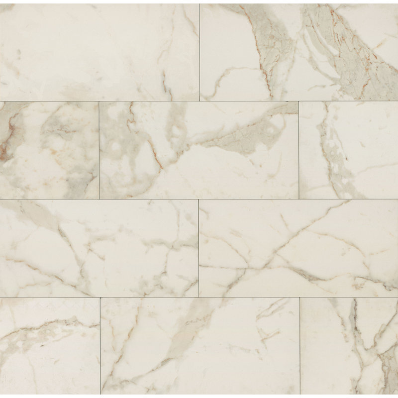 Carreau de porcelaine 12 po x 24 po Classic Moderne Calacatta