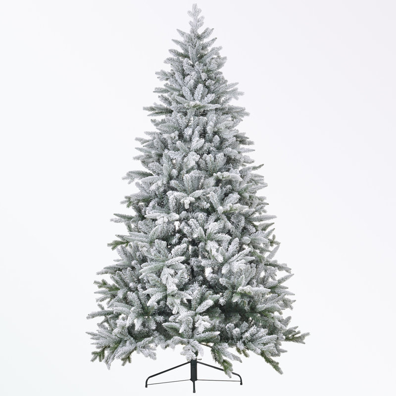 Arbre de Noël artificiel enneigé avec base en métal, 8'