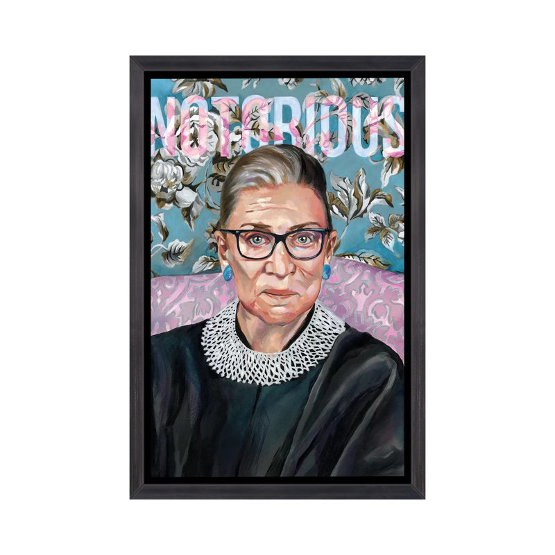RBG par Heather Perry - impression d'art graphique, H 60 po x l 40po x P 1,5 po, Toile avec cadre noir patiné
