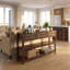 Console 63 po en bois avec 3 tiroirs et 2 tablettes ouvertes