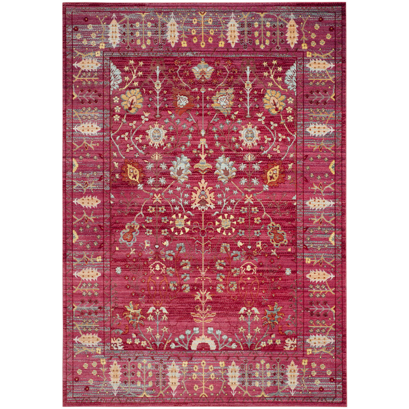 Tapis fuchsia à motif oriental Chantae, Rectangle 8 pi x 10 pi