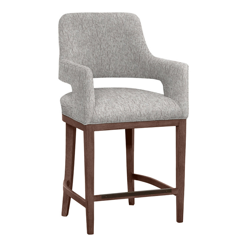 Tabouret de bar et de comptoir Josie, Noyer, Fumée 9508, Tabouret de comptoir (siège d'une hauteur de 26,5