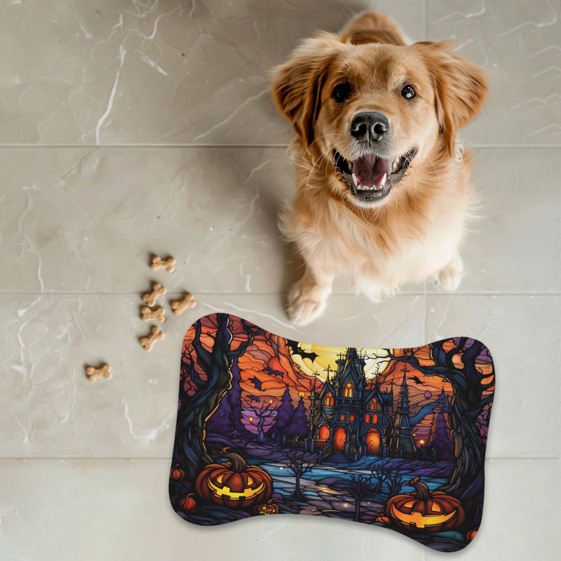Tapis d'alimentation en verre 1 pièce Spooky House, 18"