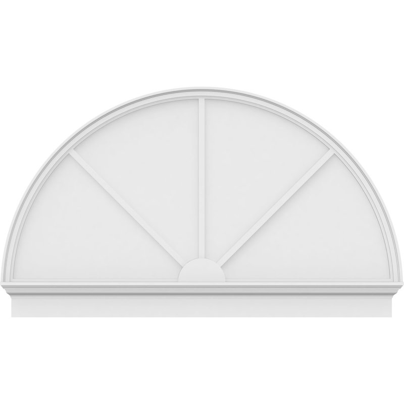 Demi-cercle à 3 branches de fronton en PVC de qualité architecturale, H 38 3/4 po x l 64 po x P 2 3/4 po