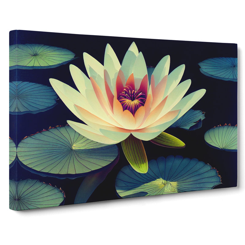 King Water Lily Flower - Wrapped Canvas, 50cm H x 76cm W x 3cm D
