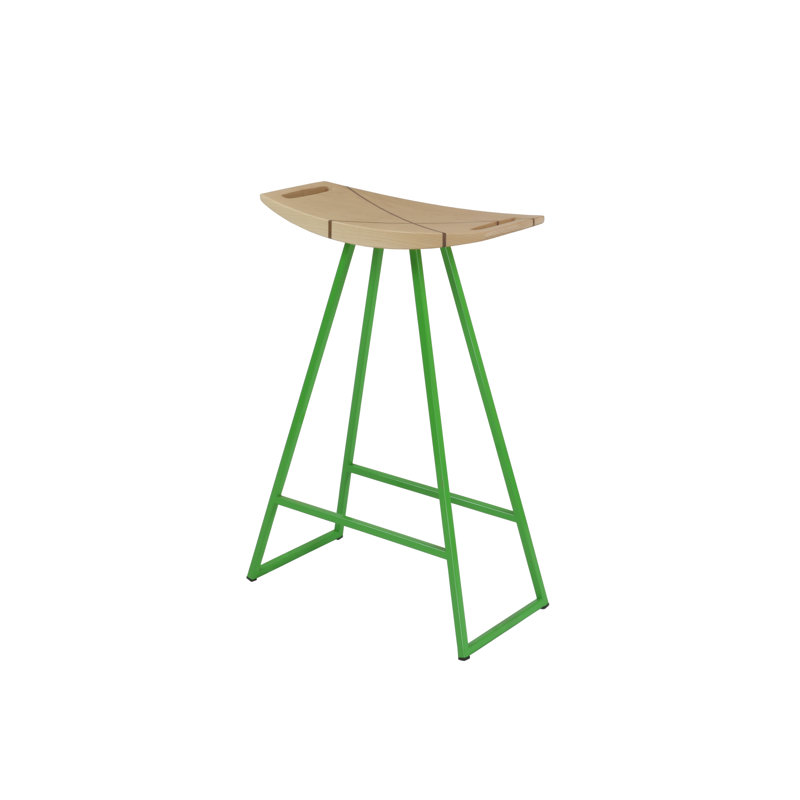 Tabouret de bar et de comptoir Robert, Érable, Vert, Tabouret de comptoir (siège d'une hauteur de 24 p
