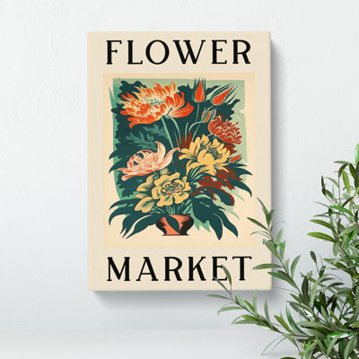 Antique Flower Market Exhibition No.13 - Wrapped Canvas