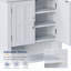 Cette armoire de rangement murale multifonction blanche, équipée d'étagères ajustables, peut servir d'armoire à pharmacie et convient au rangement dans divers espaces.