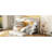 White Twinfull Bunk Bed With Storage And Features, Twin Size Trundle - Solid Wood For Dorm Or Bedroom Compartments, Guard Rail-1644608562