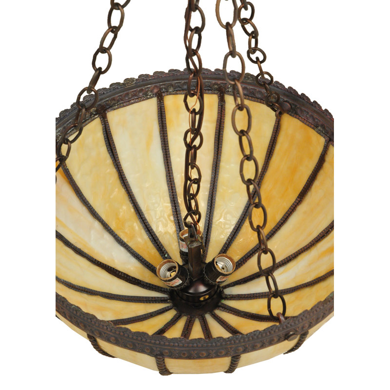 Luminaire suspendu bol 3 lumières unique