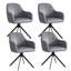 Modern Dining Chairs Set, Ergonomic Back with Soft Padded Armrests, 360° Swivel Thickened Breathable Seat, Sturdy Metal Legs, Easy Assembly-1696877344-1696877347