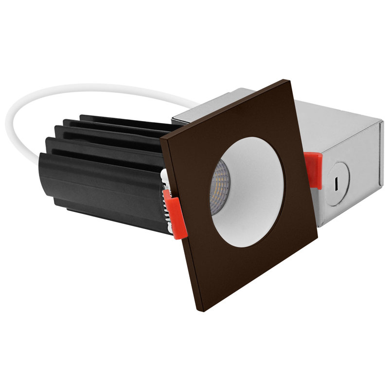 Luxrite 2 po Éclairage encastré à DEL, lumière Canless à régression profonde, garniture ronde et carrée interchangeable, 5 TCC, 1000 lm, 15 W, CRI80, à intensité variable