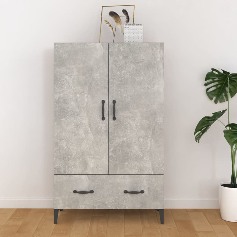 Jeromie Highboard 70x31x115 cm Engineered Wood, Concrete Grey