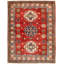 Tapis unique en laine noué à la main rouge Gazni des années 2010 de 5 pi x 6 pi 7 po Qaiden