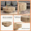 Table basse ronde moderne et minimaliste en acier inoxydable léger et luxueux, plateau en verre trempé noir pour espaces de vie élégants