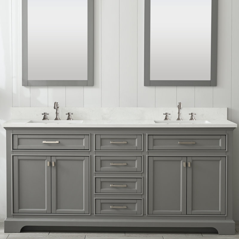 Ensemble de meuble-lavabo double 72 po Zoila, Grey