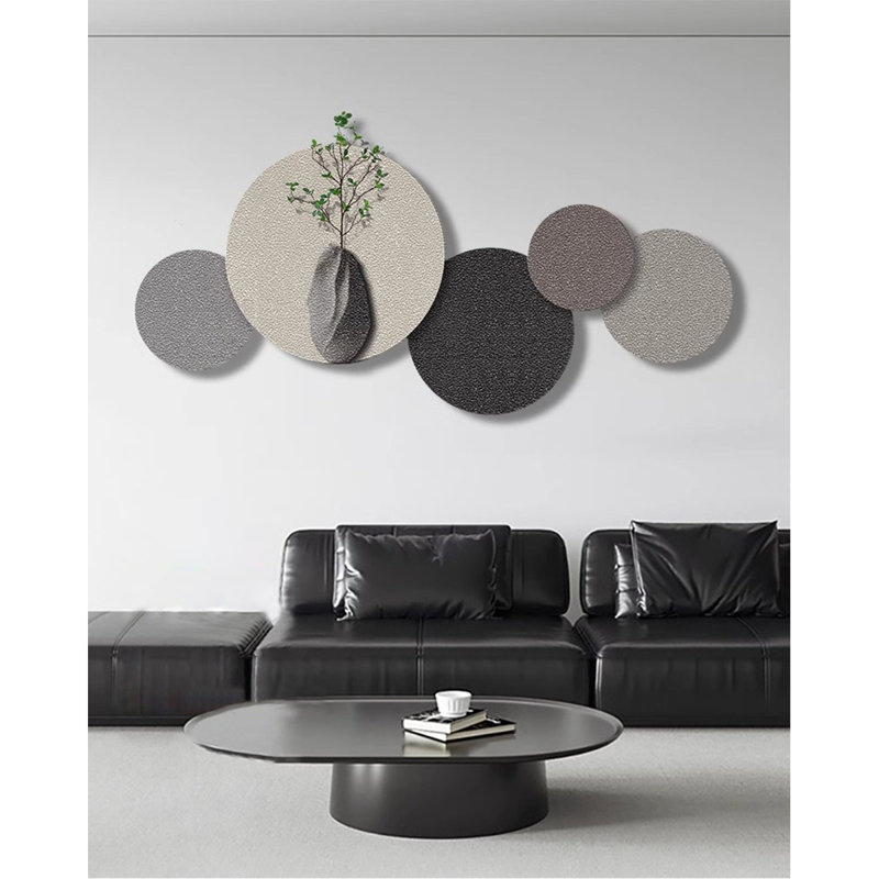 Murale moderne en grès à DEL moderne et minimaliste pour le salon et la chambre à coucher, Noir / Gris / Vert