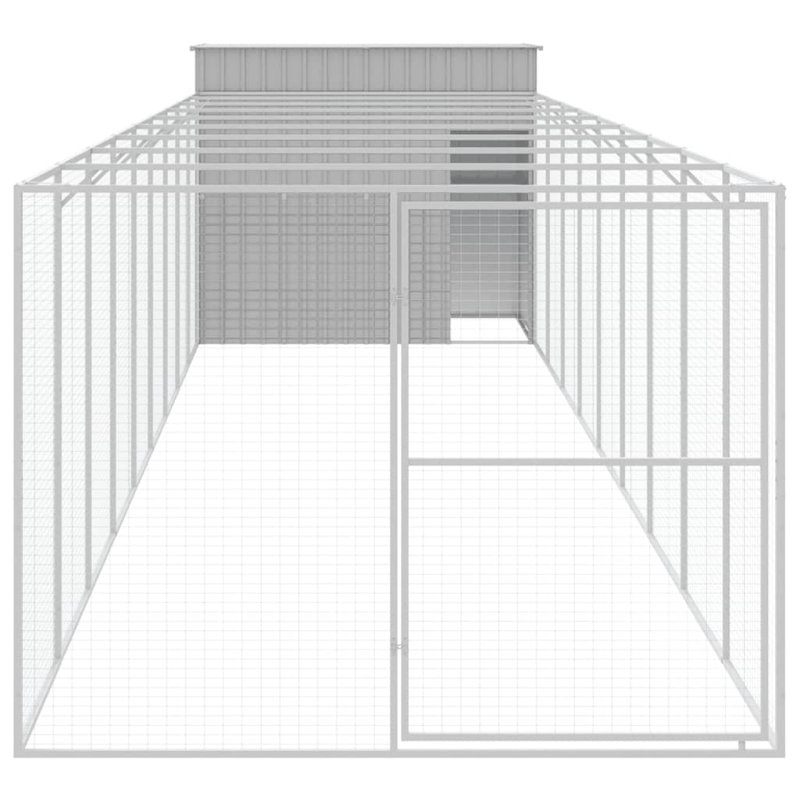 Niche pour chien en métal style iglo, H 71,3 po x l 84,3 po x P 420,9 po, Gris clair