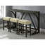 Table de salle à manger brune 4 pièces ensemble de table de salle à manger unique avec 3 tabourets USB capitonnés Beige