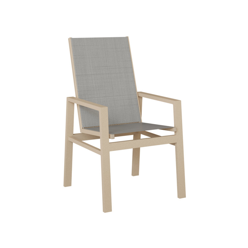 Chaise de salle à manger à haut dossier en aluminium Berlin, Luna multicolore, Charm platine