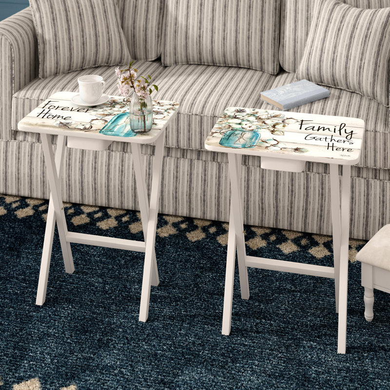 Senters Wood Rustic TV Tray Table Set