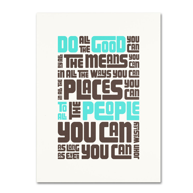 Harshal «Do Good IV», art textuel sur toile tendue, H 19 po x l 14 po x P 2 po